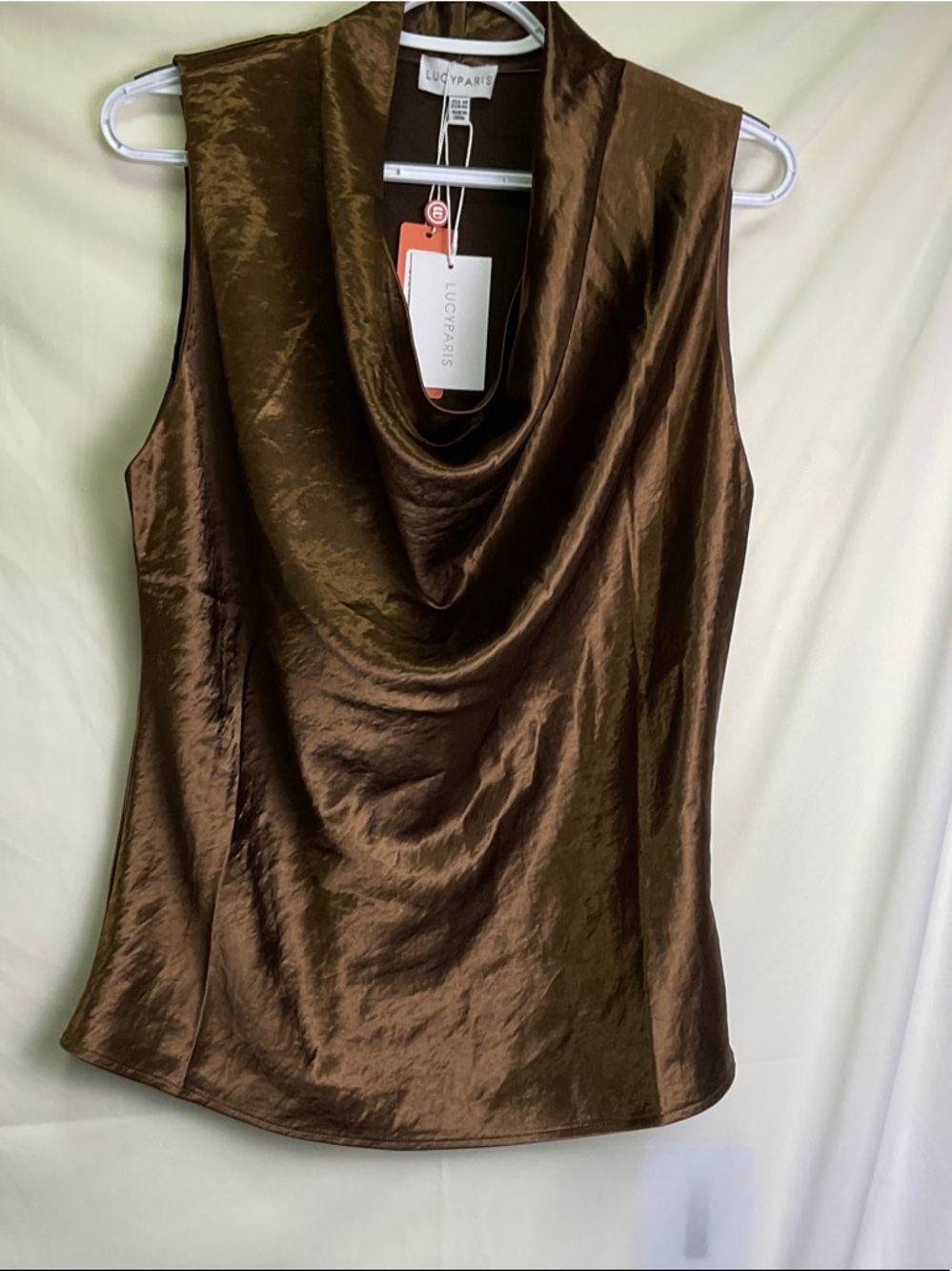 Lucy Paris Dorothy Satin Top in Bronze
